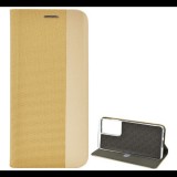 Gigapack Tok álló, bőr hatású (FLIP, oldalra nyíló, asztali tartó funkció, textil minta) ARANY [Samsung Galaxy S21 Ultra (SM-G998) 5G] (5996591041186) - Telefontok