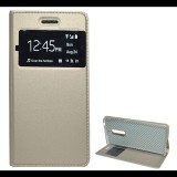 Gigapack Tok álló, bőr hatású (FLIP, oldalra nyíló, asztali tartó funkció, View Window) ARANY [Nokia 5] (5996457737949) - Telefontok