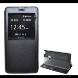 Gigapack Tok álló, bőr hatású (FLIP, oldalra nyíló, asztali tartó funkció, View Window) FEKETE [Huawei P10 Lite] (5996457696574) - Telefontok