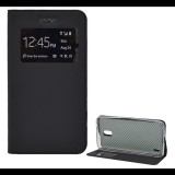Gigapack Tok álló, bőr hatású (FLIP, oldalra nyíló, asztali tartó funkció, View Window) FEKETE [Nokia 2] (5996457763948) - Telefontok