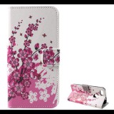 Gigapack Tok álló, bőr hatású (FLIP, oldalra nyíló, asztali tartó funkció, virág minta) FEHÉR [Huawei P9 Lite Mini] (5996457727629) - Telefontok