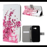 Gigapack Tok álló, bőr hatású (FLIP, oldalra nyíló, asztali tartó funkció, virág minta) FEHÉR [Samsung Galaxy A3 (2017) SM-A320F] (5996457685066) - Telefontok