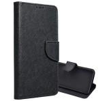 Gigapack Tok álló, bőr hatású (FLIP, oldalra nyíló, asztali tartó, kártyazseb, textil hatás) FEKETE Samsung Galaxy A55 5G (SM-A556)
