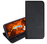 Gigapack Tok álló, bőr hatású (FLIP, oldalra nyíló, asztali tartó, kártyazseb, textil hatás) FEKETE T Phone 2 Pro 5G