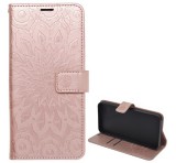 Gigapack Tok álló, bőr hatású (FLIP, oldalra nyíló, asztali tartó, kézpánt, mandala) ROZÉARANY Samsung Galaxy S25 Edge (SM-S937)