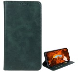 Gigapack Tok álló, bőr hatású (FLIP, oldalra nyíló, asztali tartó, koptatott bőr minta, prémium) SÖTÉTZÖLD T Phone 2 Pro 5G