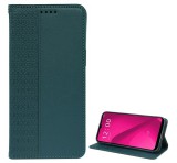 Gigapack Tok álló, bőr hatású (FLIP, oldalra nyíló, asztali tartó, lóhere) SÖTÉTZÖLD T Phone 2 5G