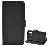 Gigapack Tok álló, bőr hatású (FLIP, oldalra nyíló, asztali tartó, prémium) FEKETE Samsung Galaxy A20e (SM-A202F)