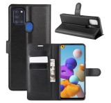 Gigapack Tok álló, bőr hatású (FLIP, oldalra nyíló, asztali tartó, prémium) FEKETE Samsung Galaxy A21s (SM-A217F)