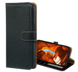 Gigapack Tok álló, bőr hatású (FLIP, oldalra nyíló, asztali tartó, RFID, mágneses csat, prémium) FEKETE T Phone 3 5G