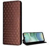 Gigapack Tok álló, bőr hatású (FLIP, oldalra nyíló, asztali tartó, teljes 3D rombusz, prémium) BARNA Xiaomi Redmi A5 4G