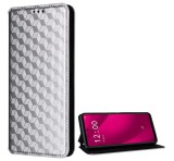 Gigapack Tok álló, bőr hatású (FLIP, oldalra nyíló, asztali tartó, teljes 3D rombusz, prémium) EZÜST Xiaomi Redmi A5 4G