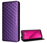 Gigapack Tok álló, bőr hatású (FLIP, oldalra nyíló, asztali tartó, teljes 3D rombusz, prémium) LILA T Phone 2 5G