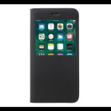 Gigapack Tok álló, bőr hatású (FLIP, oldalra nyíló, hívókijelzés, View Window) FEKETE [Apple iPhone 8 Plus 5.5] (5996457674008) - Telefontok