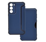 Gigapack Tok álló, bőr hatású (FLIP, oldalra nyíló, légpárnás sarok, kamera védelem, karbon minta) SÖTÉTKÉK Samsung Galaxy S23 Plus (SM-S916)