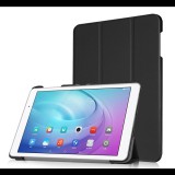 Gigapack Tok álló, bőr hatású (FLIP, oldalra nyíló, TRIFOLD asztali tartó funkció) FEKETE [Huawei Mediapad T2 10.0 Pro] (5996457678860) - Tablet tok