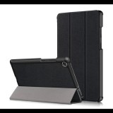 Gigapack Tok álló, bőr hatású (FLIP, oldalra nyíló, TRIFOLD asztali tartó funkció) FEKETE [Lenovo Tab M8 (TB-8505X) LTE] (5996457929962) - Tablet tok
