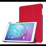 Gigapack Tok álló, bőr hatású (FLIP, oldalra nyíló, TRIFOLD asztali tartó funkció) PIROS [Huawei Mediapad T2 10.0 Pro] (5996457678891) - Tablet tok