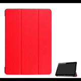 Gigapack Tok álló, bőr hatású (FLIP, oldalra nyíló, TRIFOLD asztali tartó funkció) PIROS [Huawei Mediapad T3 10 WIFI] (5996457710751) - Tablet tok