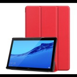 Gigapack Tok álló, bőr hatású (FLIP, oldalra nyíló, TRIFOLD asztali tartó funkció) PIROS [Huawei Mediapad T5 10 WIFI] (5996457813445) - Tablet tok