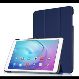 Gigapack Tok álló, bőr hatású (FLIP, oldalra nyíló, TRIFOLD asztali tartó funkció) SÖTÉTKÉK [Huawei Mediapad T2 10.0 Pro] (5996457678914) - Tablet tok