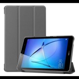 Gigapack Tok álló, bőr hatású (FLIP, oldalra nyíló, TRIFOLD asztali tartó funkció) SZÜRKE [Huawei MatePad T8 WIFI] (5996457974269) - Tablet tok