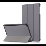 Gigapack Tok álló, bőr hatású (FLIP, oldalra nyíló, TRIFOLD asztali tartó funkció) SZÜRKE [Samsung Galaxy Tab A 10.1 LTE (2019) SM-T515] (5996457878970) - Tablet tok