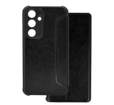 Gigapack Tok álló, bőr hatású (FLIP, oldalra nyíló, ütésállóság, légpárnás sarok, kameravédő) FEKETE Samsung Galaxy S24 FE (SM-S721)