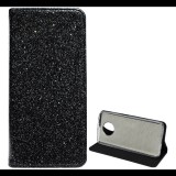 Gigapack Tok álló, bőr hatású (FLIP, szilikon belső, oldalra nyíló, asztali tartó funkció, bankkártya tartó, csillogó) FEKETE [Xiaomi Redmi Note 9T 5G] (5996591050195) - Telefontok
