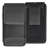 Gigapack tok álló, bőr hatású (univerzális, övre fűzhető, tépőzáras, textil, bőr hatású bevonat, 6.5" méret) fekete