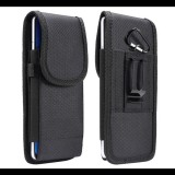 Gigapack Tok álló, textil (derékra rögzíthető övtáska, tépőzáras, bankkártya tartó, vízálló, univerzális 6.4-6.9") FEKETE [Oppo A76] (5996457892532)