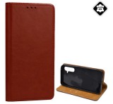 Gigapack Tok álló, valódi bőr (FLIP, oldalra nyíló, asztali tartó) BURGUNDY Samsung Galaxy S24 Plus (SM-S926)