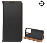 Gigapack Tok álló, valódi bőr (FLIP, oldalra nyíló, asztali tartó) FEKETE Xiaomi Redmi Note 13 5G