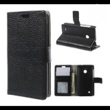 Gigapack Tok álló, valódi bőr (FLIP, oldalra nyíló, asztali tartó funkció) FEKETE [Nokia Lumia 530] (5996457506460)