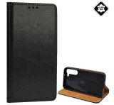 Gigapack Tok álló, valódi bőr (FLIP, oldalra nyíló, asztali tartó funkció) FEKETE Samsung Galaxy S23 Plus (SM-S916)