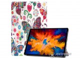 Gigapack Trifold álló, bőr hatású aktív flip tok Lenovo Tab P11 Pro készülékhez, fehér, pillangó mintás