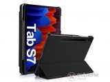 Gigapack Trifold álló, bőr hatású aktív flip tok Samsung Galaxy Tab S7 WIFI (SM-T870) készülékhez, fekete