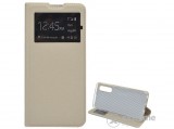 Gigapack View Window álló bőr hatású flip oldalra nyíló tok Huawei P30 készülékhez, arany