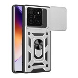 Gigapack Xiaomi 14T Pro defender szilikon telefonvédő (ütésállóság, tartógyűrű, kameravédő) ezüst