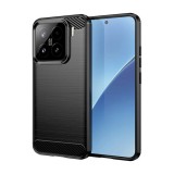 Gigapack Xiaomi 15 szilikon telefonvédő (ütésállóság, légpárnás sarok, szálcsiszolt, karbon minta) fekete