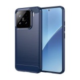 Gigapack Xiaomi 15 szilikon telefonvédő (ütésállóság, légpárnás sarok, szálcsiszolt, karbon minta) sötétkék