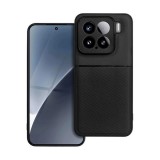 Gigapack Xiaomi 15 szilikon telefonvédő (ütésállóság, mágneses, bőr hatású hátlap, csíkos) fekete