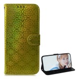 Gigapack Xiaomi Mi 10T Pro 5G tok álló, bőr hatású (Flip, oldalra nyíló, asztali tartó funkció, virág minta) zöld