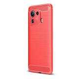 Gigapack Xiaomi Mi 11 Pro 5G szilikon védő (közepesen ütésálló, légpárnás sarok, szálcsiszolt, karbon minta) piros