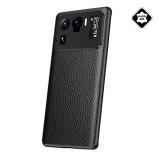 Gigapack Xiaomi Mi 11 Ultra 5G szilikon telefonvédő (valódi bőr bevonat) fekete