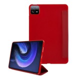 Gigapack Xiaomi Pad 6 tok álló, bőr hatású (aktív flip, oldalra nyíló, trifold, asztali tartó) piros