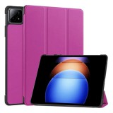 Gigapack Xiaomi Pad 6S Pro tok álló, bőr hatású (aktív flip, oldalra nyíló, trifold, asztali tartó) lila