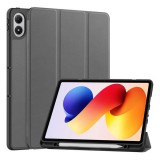 Gigapack Xiaomi Poco Pad M1  tok álló, bőr hatású (flip, trifold, asztali tartó, ceruza tartó) sötétszürke