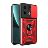 Gigapack Xiaomi Poco X6 5G defender műanyag telefonvédő (ütésállóság, szilikon belső, tartógyűrű, kameravédő) piros