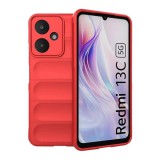 Gigapack Xiaomi Redmi 13C 5G szilikon telefonvédő (ütésállóság, kameravédő, 3d) piros